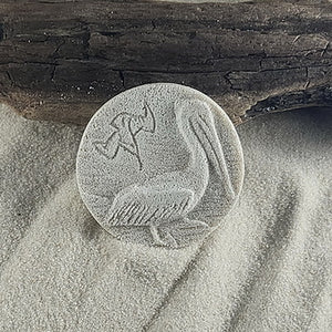 Pelican on the Beach Sand Magnet (#116)