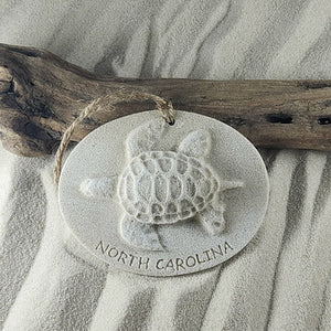 North Carolina Sea  Turtle Sand Ornament
