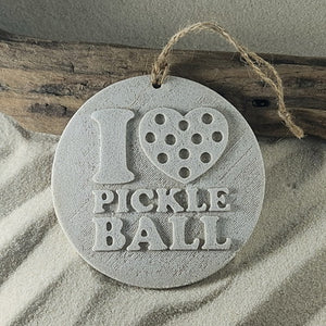 I love (heart) Pickle Ball Sand Ornament