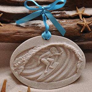 Surfer riding the Waves Sand Ornament (#175)