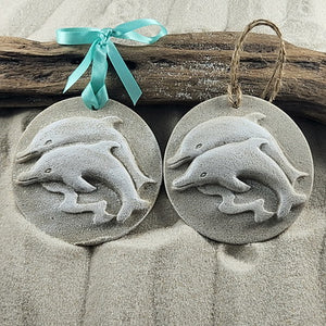 Dolphins Jumping in the Waves Sand Ornament (#208)