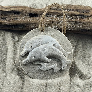 Dolphins Jumping in the Waves Sand Ornament (#208)