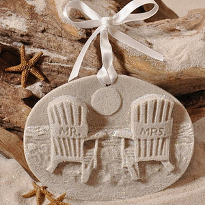 Mr & Mrs Beach Chair Sand Ornament (#252)