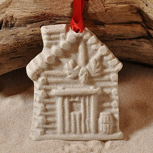 Log Cabin Sand Ornament (#276)