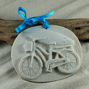 Beach Bike & Surfboard Sand Ornament (#365