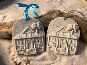 Beach Cottage House Sand Ornament (#177)