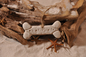 DOG BONE ORNAMENT, DOG LOVER, SAND ORNAMENT, TROPICAL SEASIDE ORNAMENT, COASTAL BEACH GIFT, MADE IN FLORIDA, BEACH LOVER GIFTS, BEACH SAND KEEPSAKES, VACATION SOUVENIR, GIFT SHOP OWNERS, PROMOTIONAL ITEMS, PARTY FAVOR, SPECIAL EVENT, COLLECTIBLES, HAND-CRAFTED, FUNDRAISER