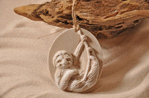 SLOTH ORNAMENT, SLOTH SAND ORNAMENT, TROPICAL SEASIDE ORNAMENT, COASTAL BEACH GIFT, MADE IN FLORIDA, BEACH LOVER GIFTS, BEACH SAND KEEPSAKES, VACATION SOUVENIR, GIFT SHOP OWNERS, PROMOTIONAL ITEMS, PARTY FAVOR, SPECIAL EVENT, COLLECTIBLES, HAND-CRAFTED