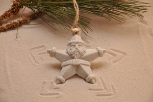 SANTA STAR ORNAMENT, STAR SANTA, CHRISTMAS, XMAS, HOLIDAY GIFT, SEASIDE CHRISTMAS, CHRISTMAS ORNAMENT, SEASONAL DÉCOR, HOLIDAY ORNAMENT, SAND ORNAMENT, TROPICAL SEASIDE ORNAMENT, COASTAL BEACH GIFT, MADE IN FLORIDA, BEACH LOVER GIFTS, BEACH SAND KEEPSAKES, VACATION SOUVENIR, GIFT SHOP OWNERS, PROMOTIONAL ITEMS, PARTY FAVOR, SPECIAL EVENT, COLLECTIBLES, HAND-CRAFTED, FUNDRAISER
